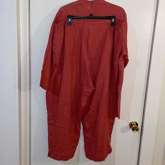 Women’s 2-Piece 100% Linen Set Laura Ashley Size 1X /20W Mauve - Picture 7 of 11